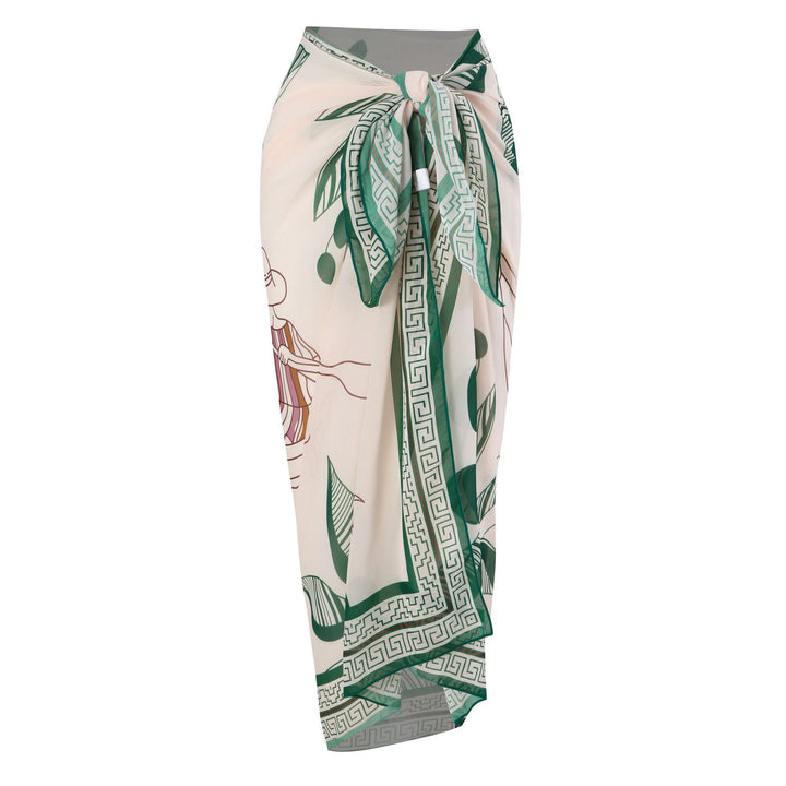 Women's swimsuit with elegant wrap design and floral pareo Mune Fashion