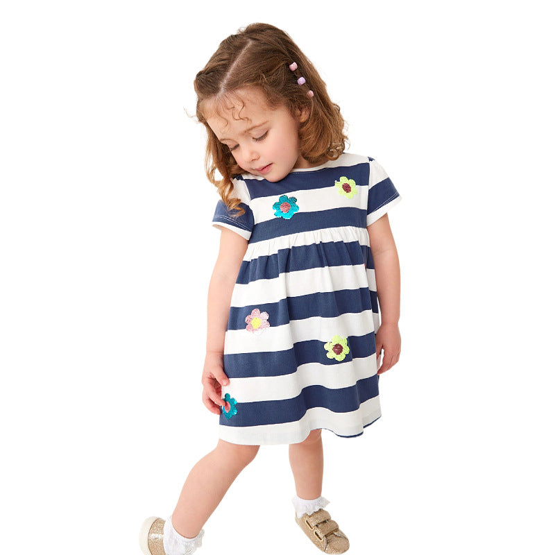 Girl's casual light striped dress Mune Fashion