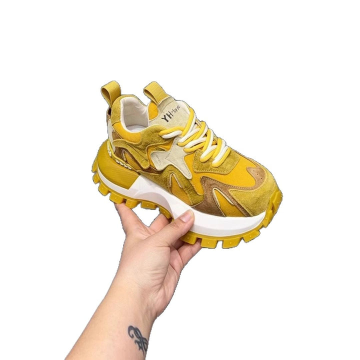 Women's Chunky Sneakers with pronounced tread sole and breathable surface structure Mune Fashion