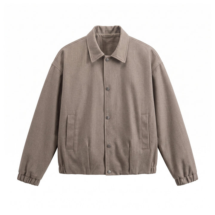 Men's short-cut wool blend blouson with concealed snap button placket Mune Fashion