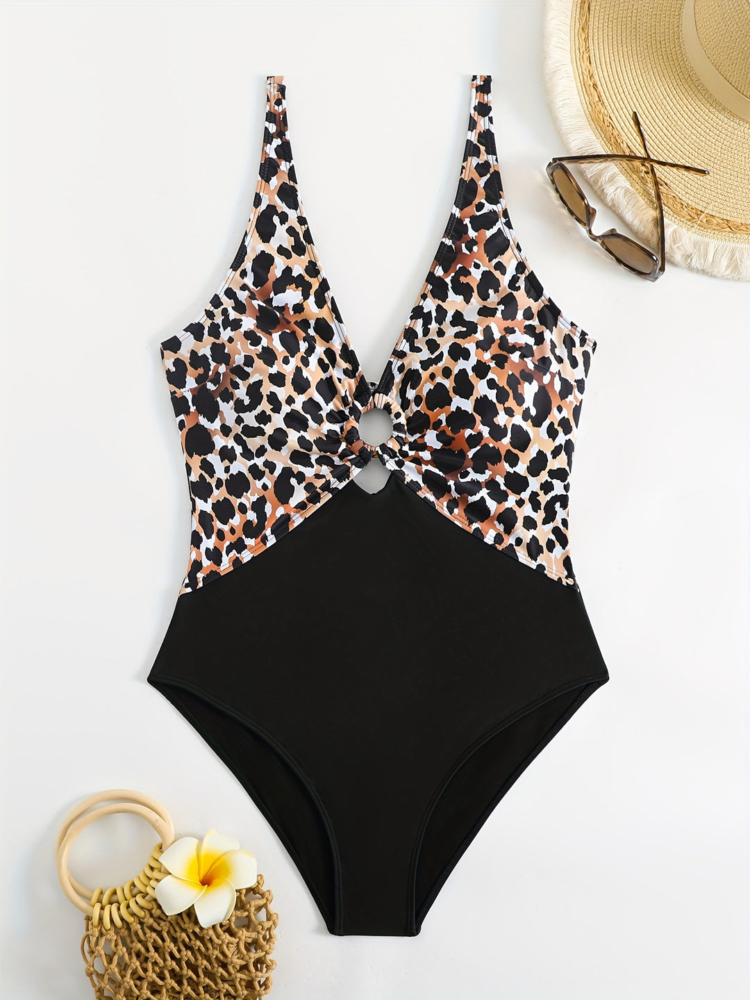 Women One-Piece Swimsuit with Animal Print Mune Fashion