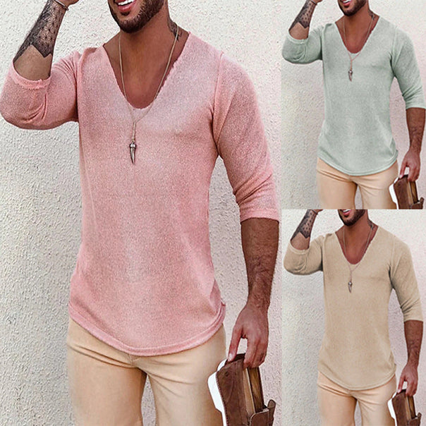 Men's V-neck Shirt with innovative structure design Mune Fashion
