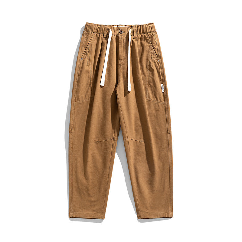 Men's Tapered-Canvas-Jogger with elastic tunnel drawstring waistband, knee yoke, and deep utility pockets Mune Fashion