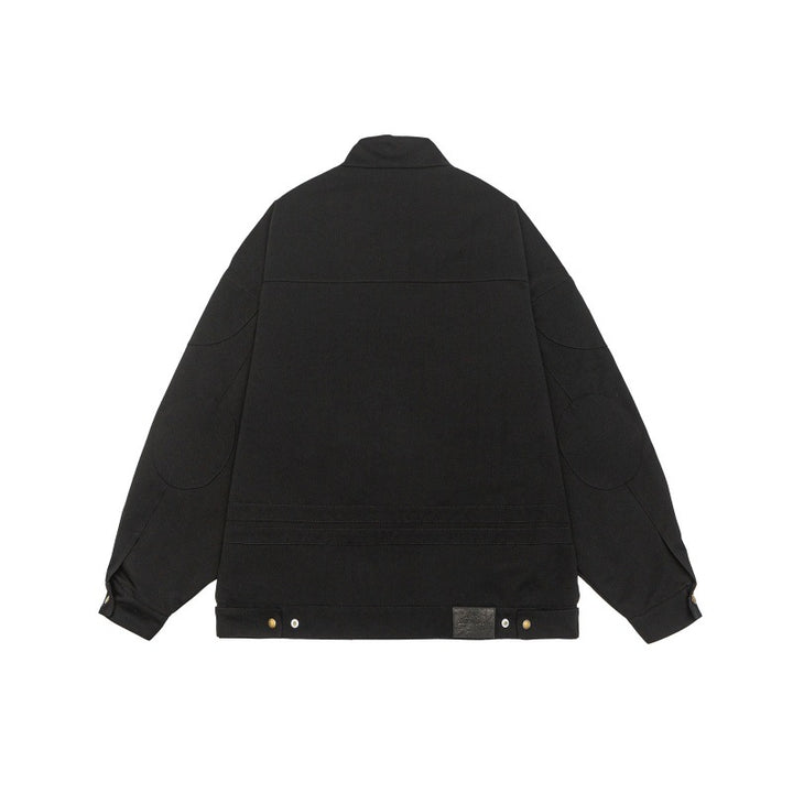 Unisex Boxy-Zip jacket in oversized cut with stand-up collar and tonal logo embossing Mune Fashion