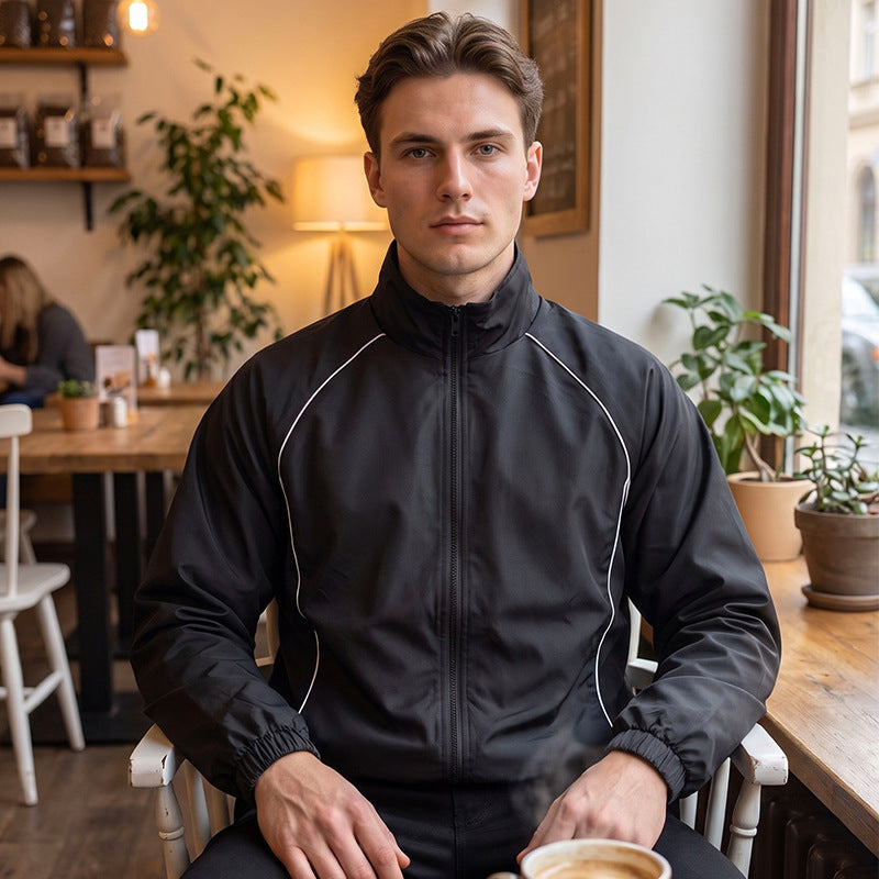Men's Sporty Windbreaker with Reflective Details Mune Fashion