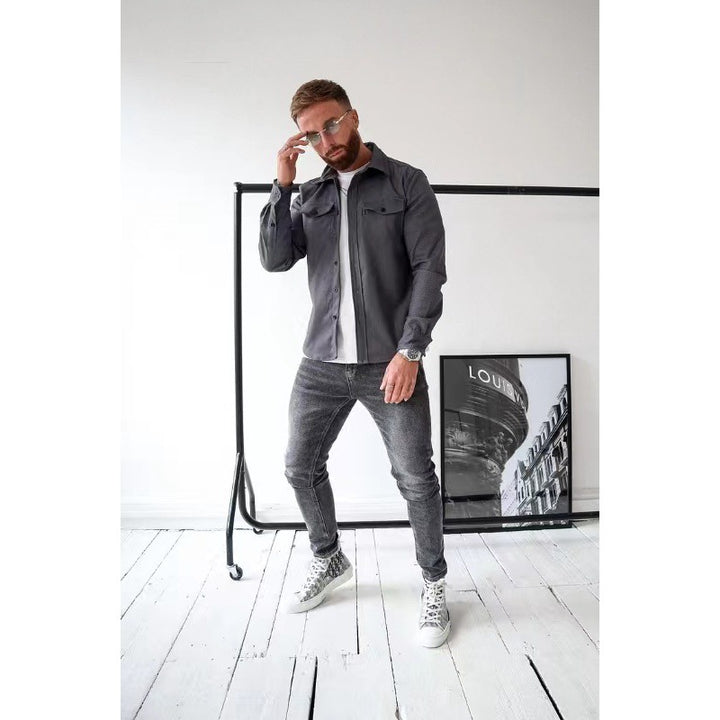 Men's shirt jacket with chest pockets and tailored fit Mune Fashion
