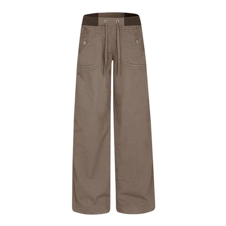 Women's Extra Wide Palazzo Pants with Elastic Comfort Waistband, Drawstring, and Patch Pockets