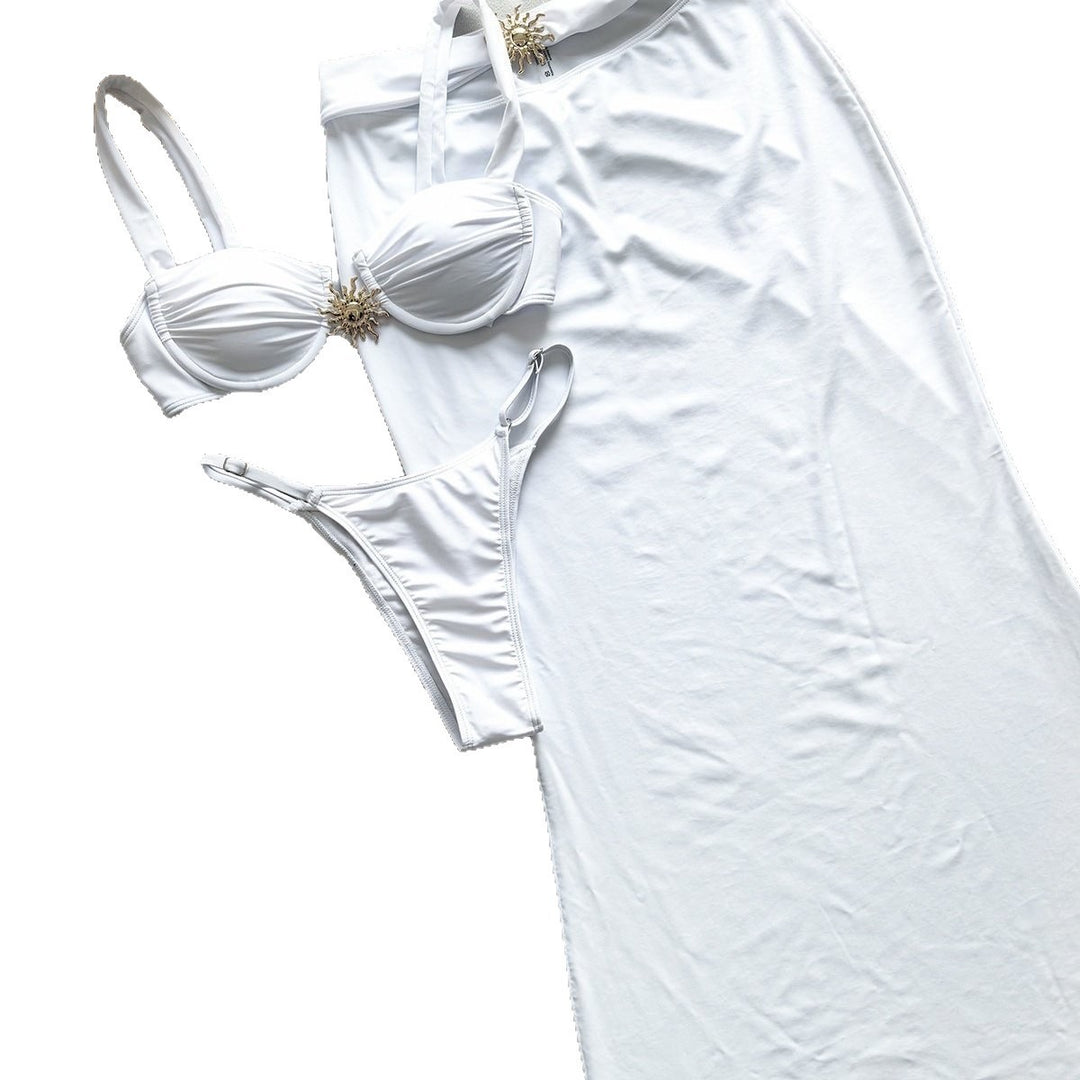 Women's bandeau bikini with high-quality slimming effect and adjustable skirt Mune Fashion