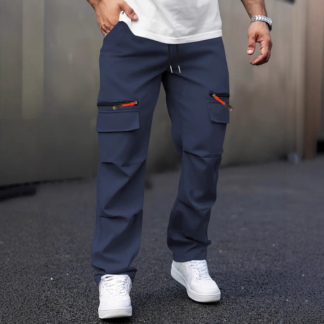 Men's cargo joggers with multifunction pockets, drawstring & zippers Mune Fashion