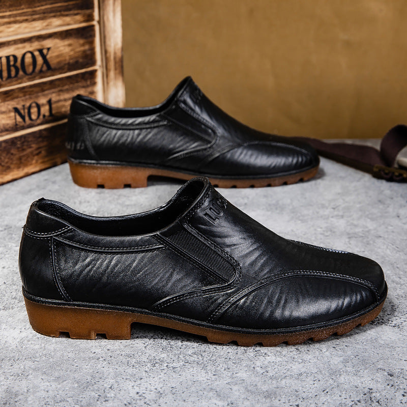 Men's Elegant Slip-On Business Oxfords with Elastic Inserts and Non-Slip Profile Sole Mune Fashion
