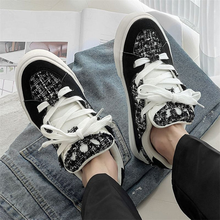 Women's sneakers with fashionable tweed design and oversized laces Mune Fashion