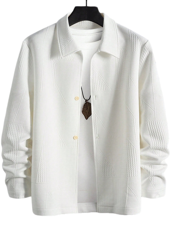 Men's structured shirt jacket in patchwork relief with shirt collar Mune Fashion