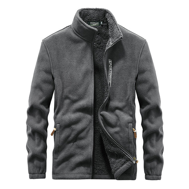 Men's high-pile fleece jacket with Sherpa lining, stand-up collar, and concealed zip pockets Mune Fashion