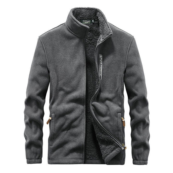 Men's thermo fleece jacket with double-layered sherpa inner lining and standing collar Mune Fashion