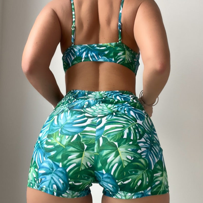 Women's Crop Top and High Waist Shorts Set Mune Fashion