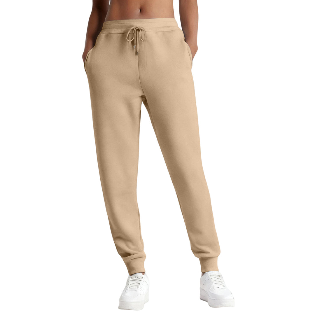 Women's narrow high-waist sweat joggers with a high comfort waistband, adjustable drawstring, and elastic ankle cuffs Mune Fashion