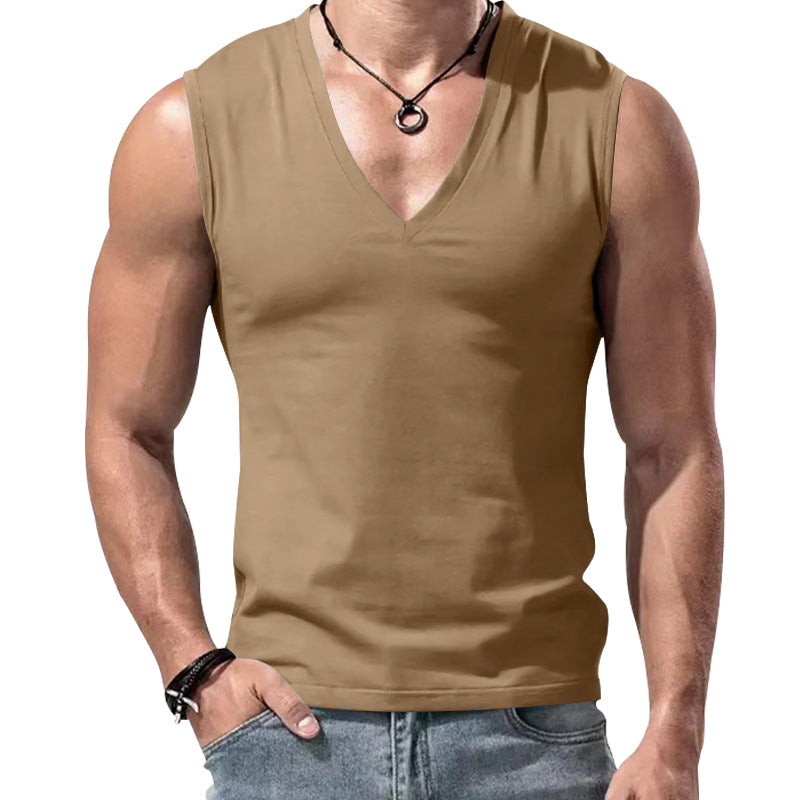 Men's form-fitting sleeveless V-neck muscle shirt Mune Fashion