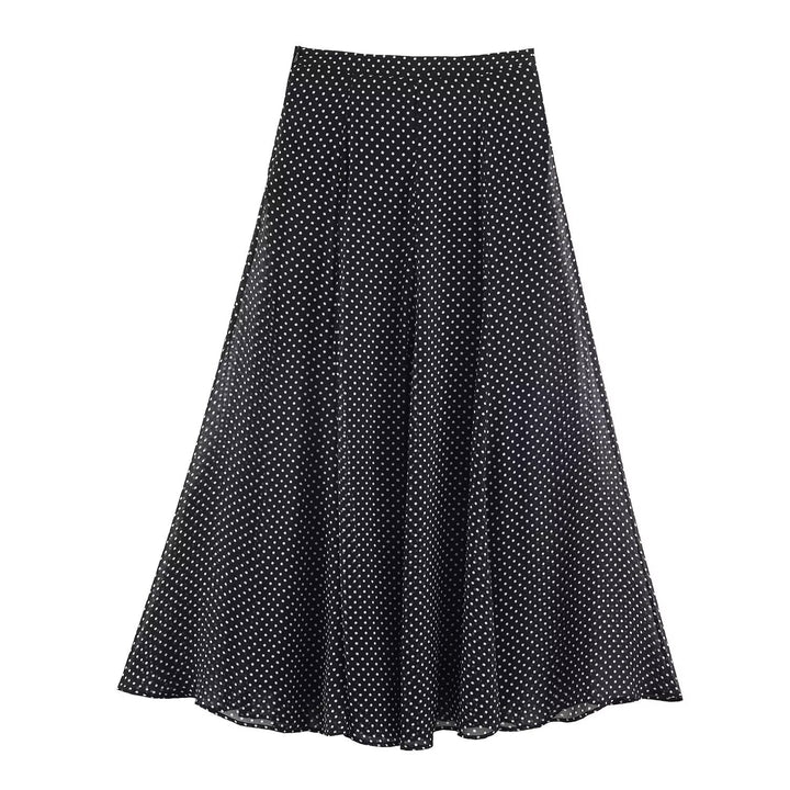 Women 100+ oversized polka dot blouse with batwing sleeves, stand-up collar and elastic hem Mune Fashion