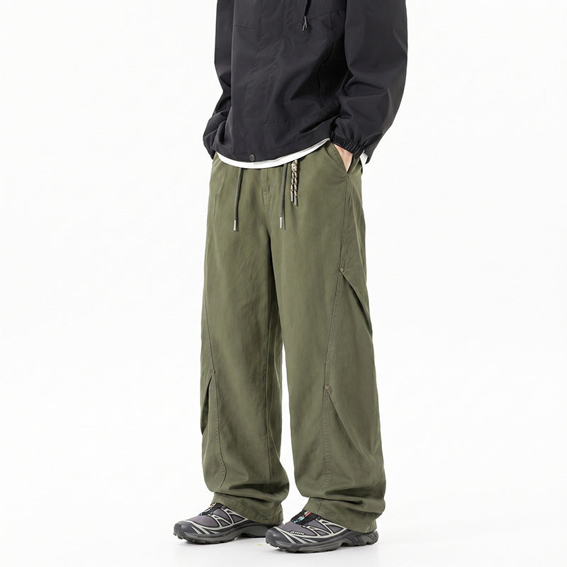 Damen Extraweite Tech‑Cargo‑Hose im Palazzoschnitt mit Elastikbund und Multifunktions‑Taschen Mune Fashion