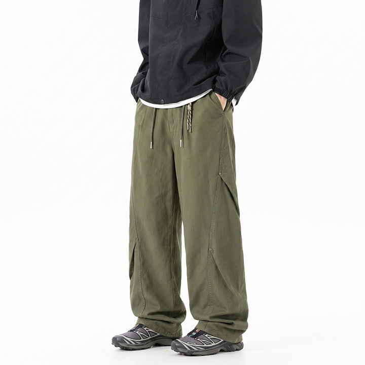 Damen Extraweite Tech‑Cargo‑Hose im Palazzoschnitt mit Elastikbund und Multifunktions‑Taschen Mune Fashion
