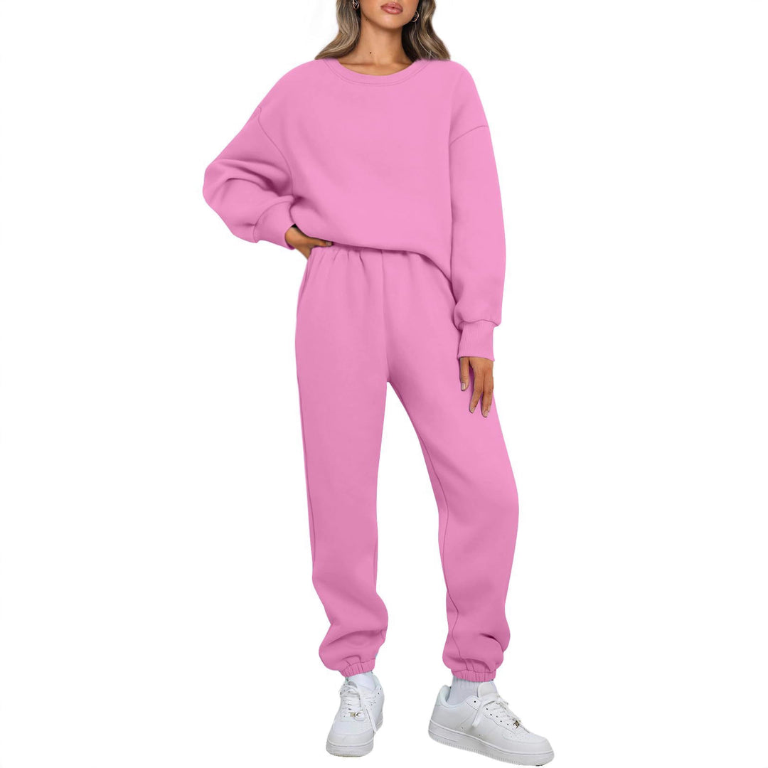 Women's cozy two-piece lounge set made of French terry with oversized sweatshirt and fitted joggers Mune Fashion
