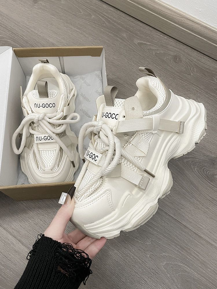 Women Sporty Chunky Sneakers with breathable mesh upper and innovative lacing system Mune Fashion