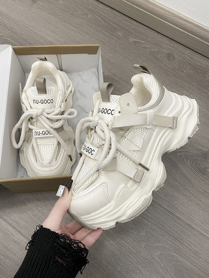 Women Sporty Chunky Sneakers with breathable mesh upper and innovative lacing system Mune Fashion
