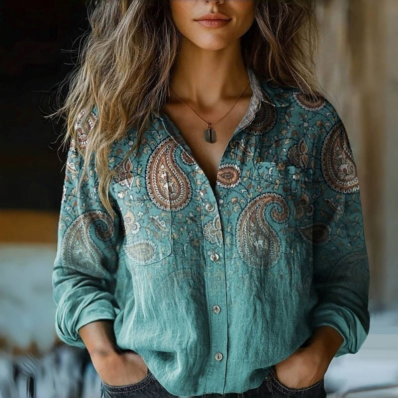 Ladies Stylish Blouse with Paisley Pattern Mune Fashion