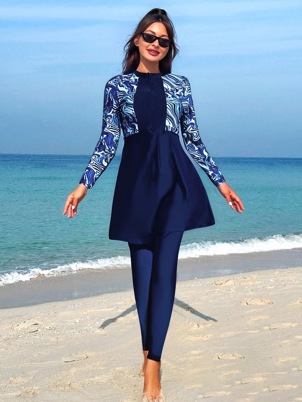Women's modern surf suit with long sleeves and flowing skirt Mune Fashion