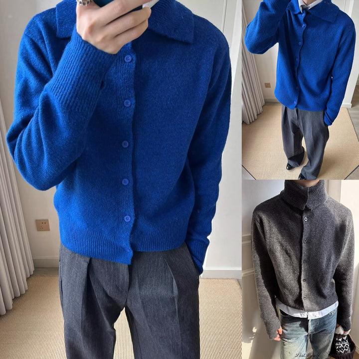 Men's Fashionable Cardigan with Elegant Button Placket Mune Fashion