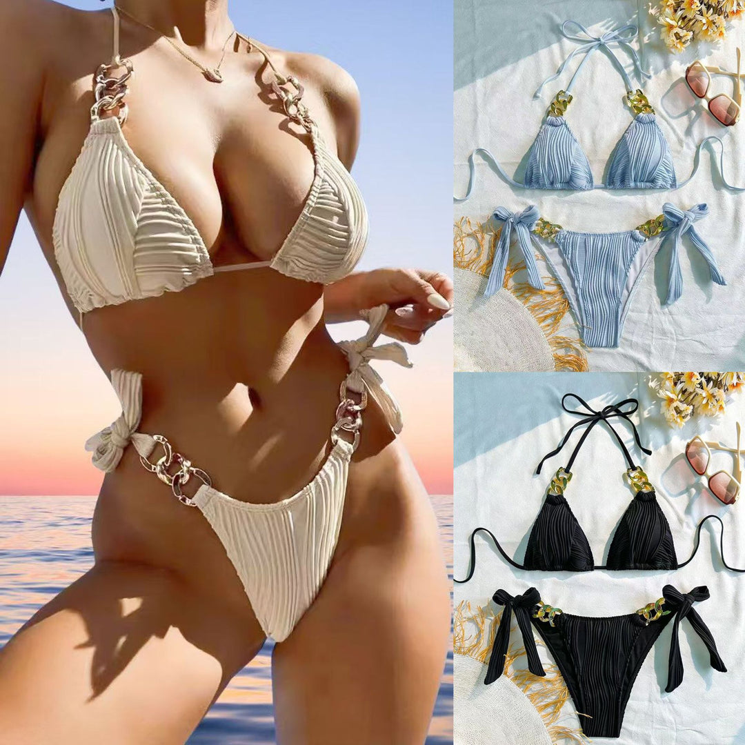 Women's Triangle Bikini with sophisticated chain details Mune Fashion