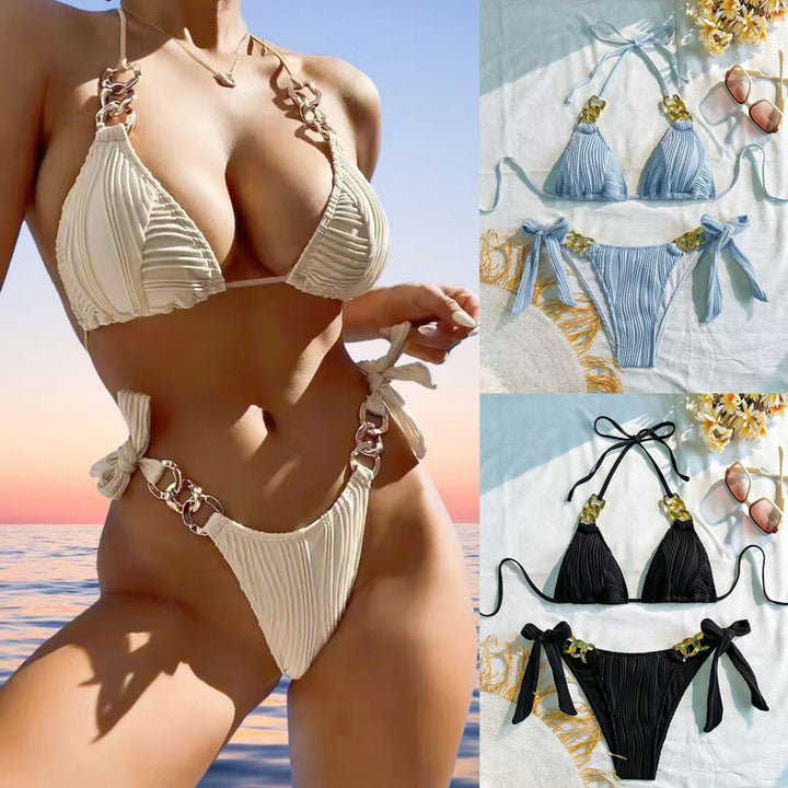 Women's Triangle Bikini with sophisticated chain details Mune Fashion