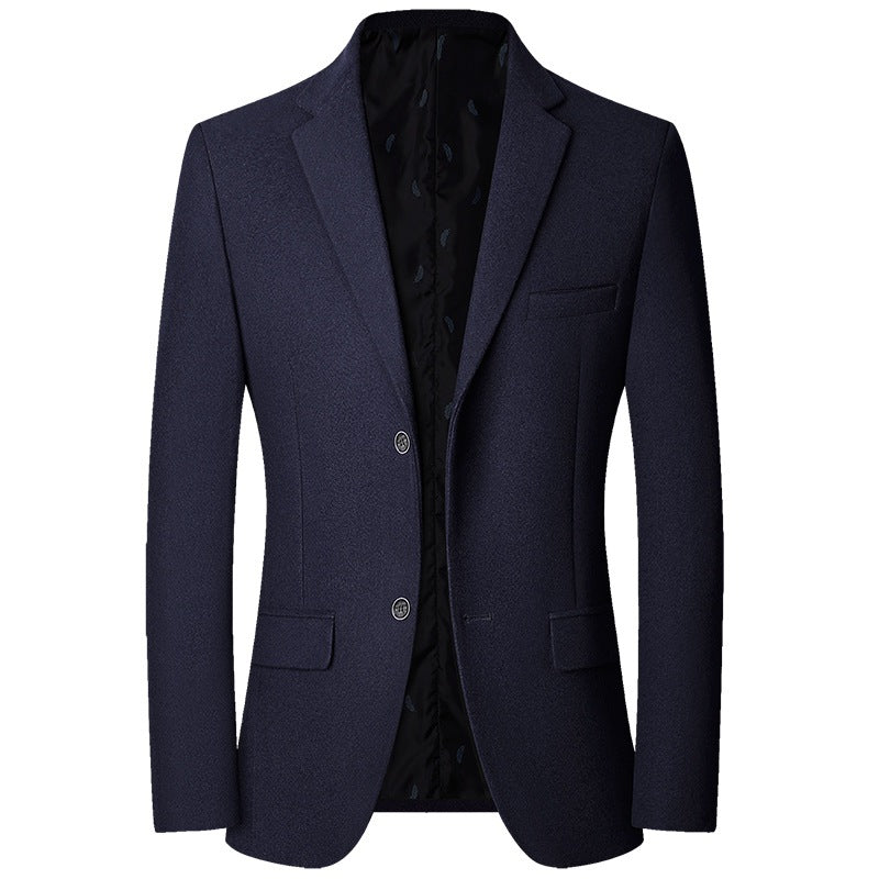 Men's Modern Tailored Single-Breasted Blazer Made of Wool Blend with Fine Texture Mune Fashion