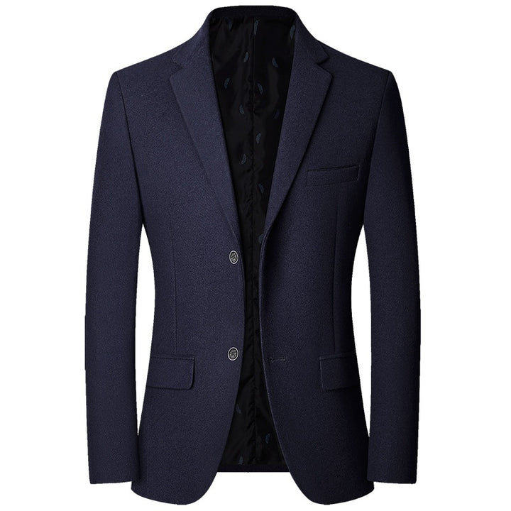Men's Modern Tailored Single-Breasted Blazer Made of Wool Blend with Fine Texture Mune Fashion