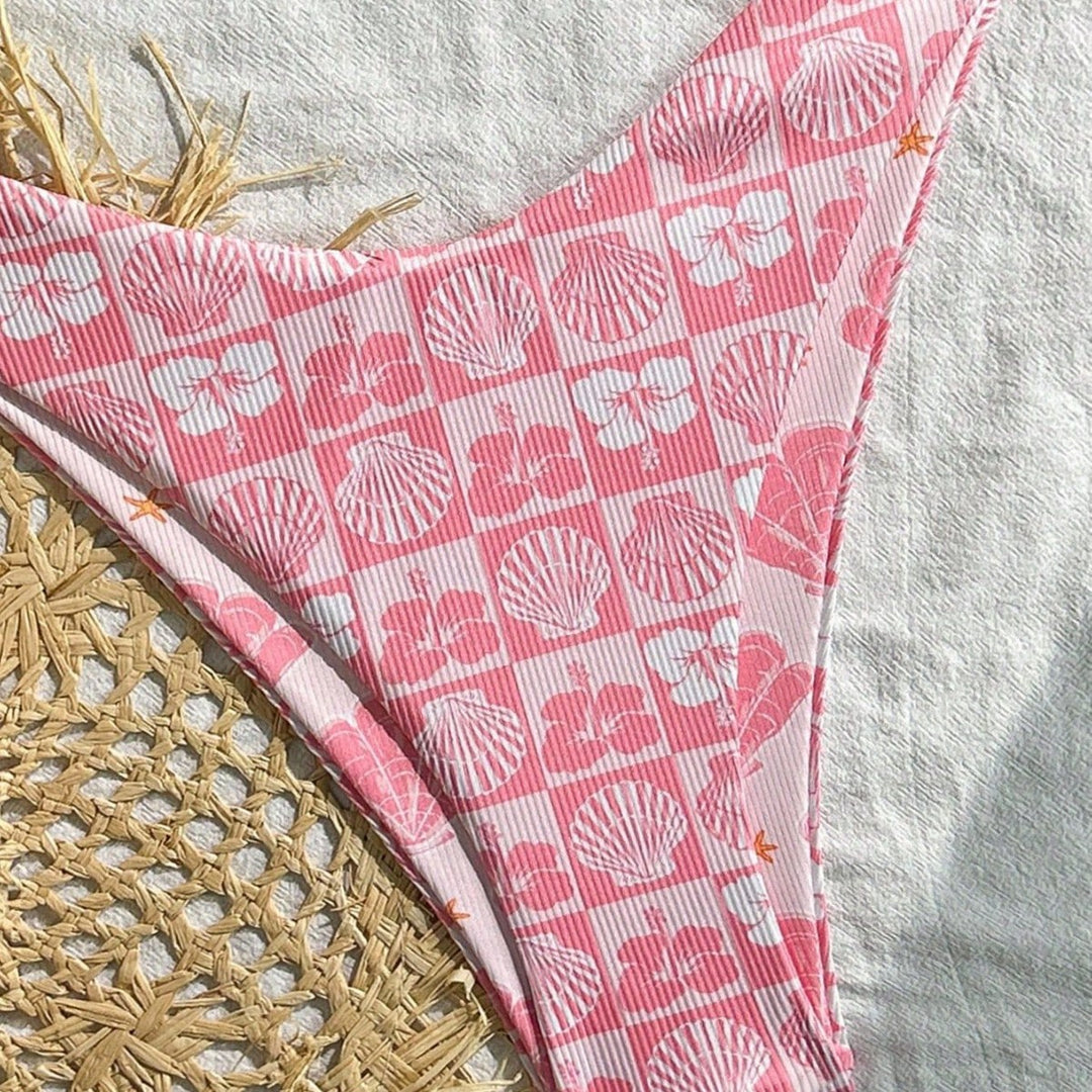 Women Triangle Bikini with maritime shell pattern Mune Fashion
