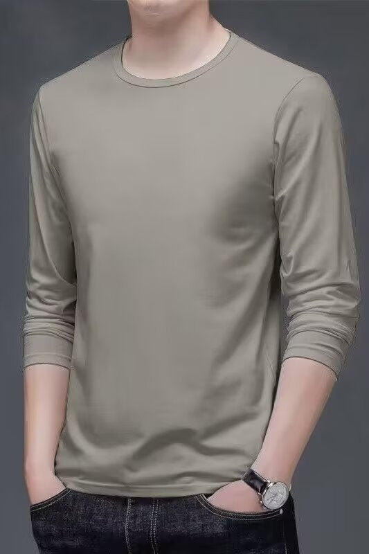 Men's Long Sleeve Shirt with Elegant Texture Mune Fashion