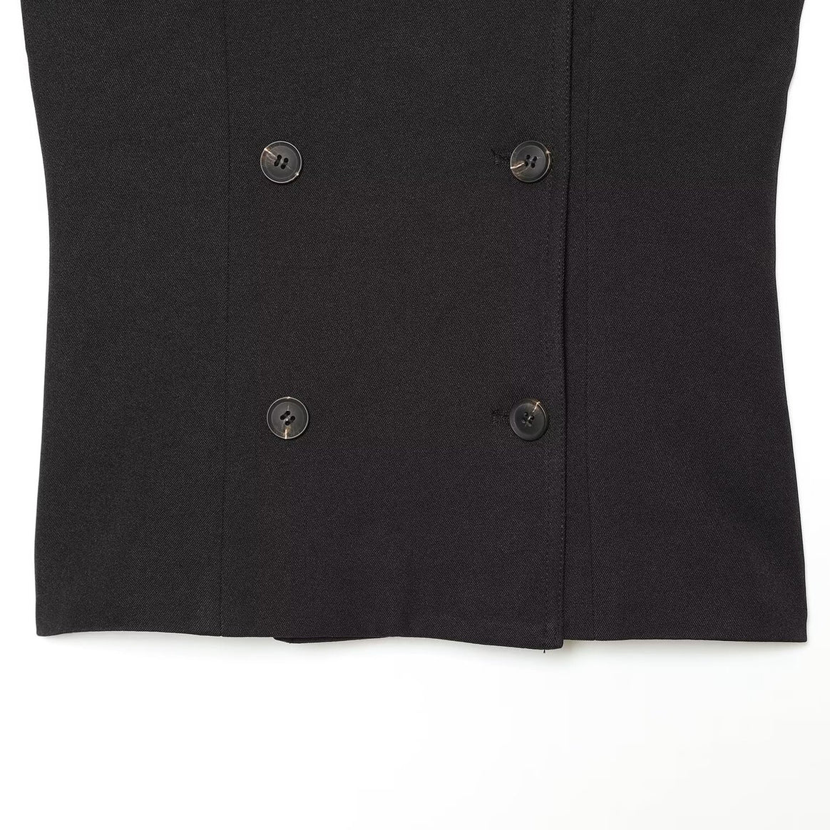 Women's Sleeveless Trench Vest with Double Breasted and Epaulettes Mune Fashion