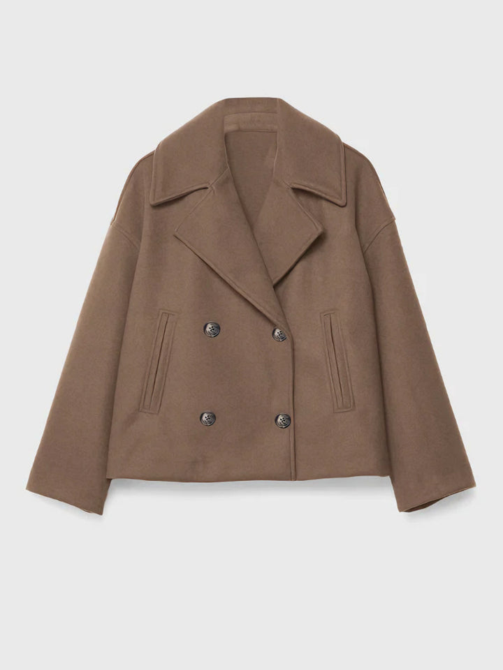 Women's Fashion Short Jacket with Double Button Placket