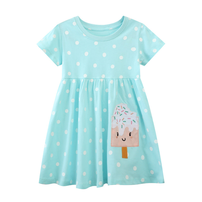 Girl summer dress with charming ice cream model Mune Fashion