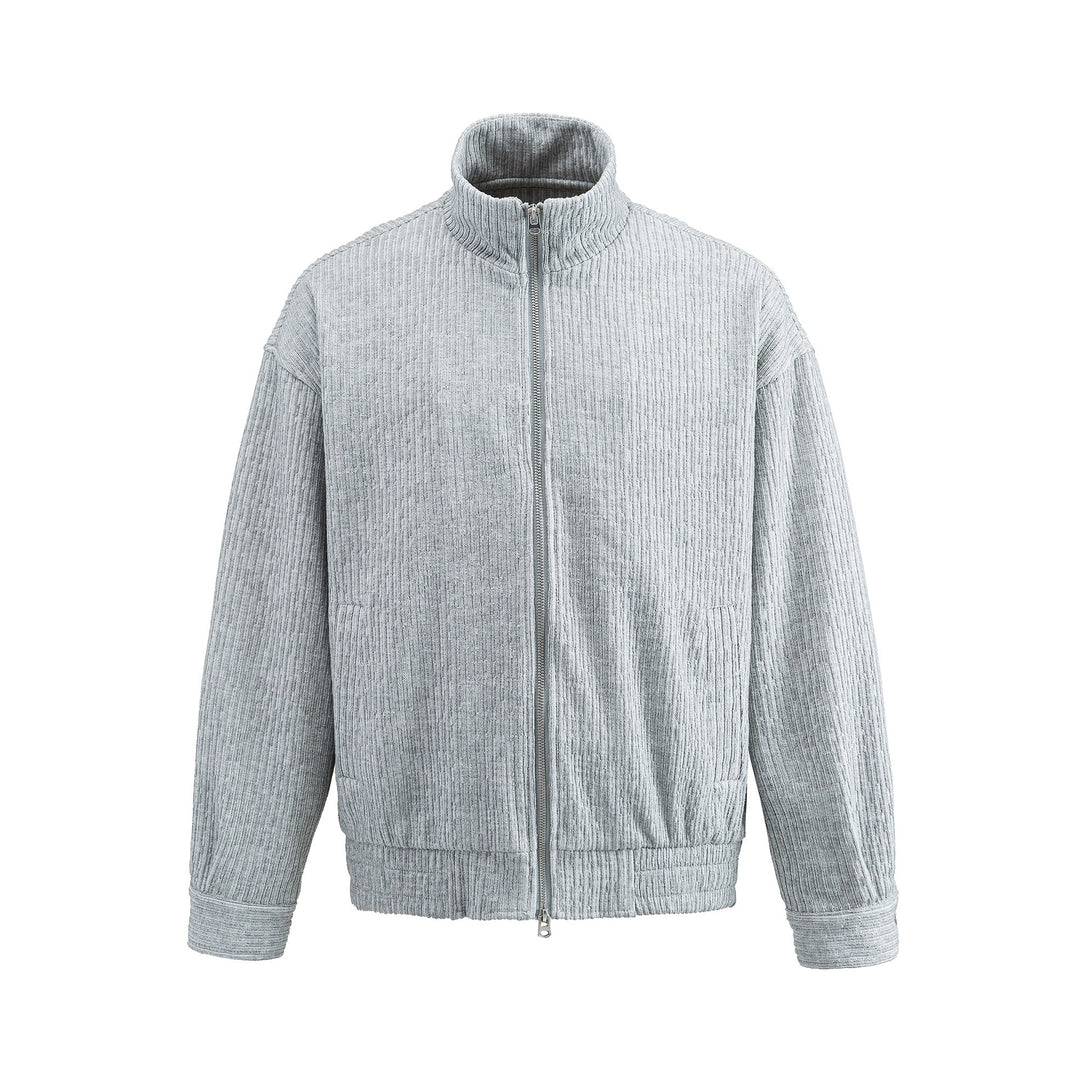 Men's Structured Boxy Jacket with Stand-Up Collar and Two-Way Zipper Mune Fashion