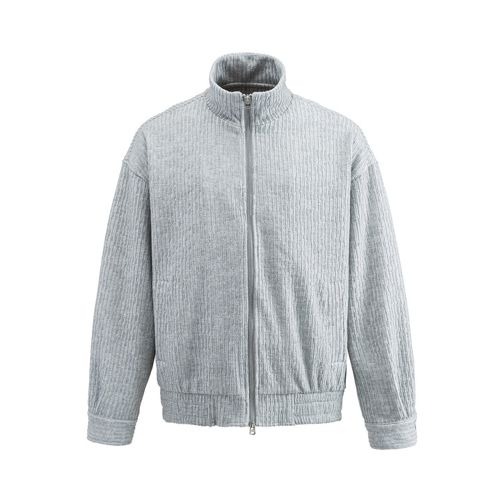 Men's Structured Boxy Jacket with Stand-Up Collar and Two-Way Zipper Mune Fashion