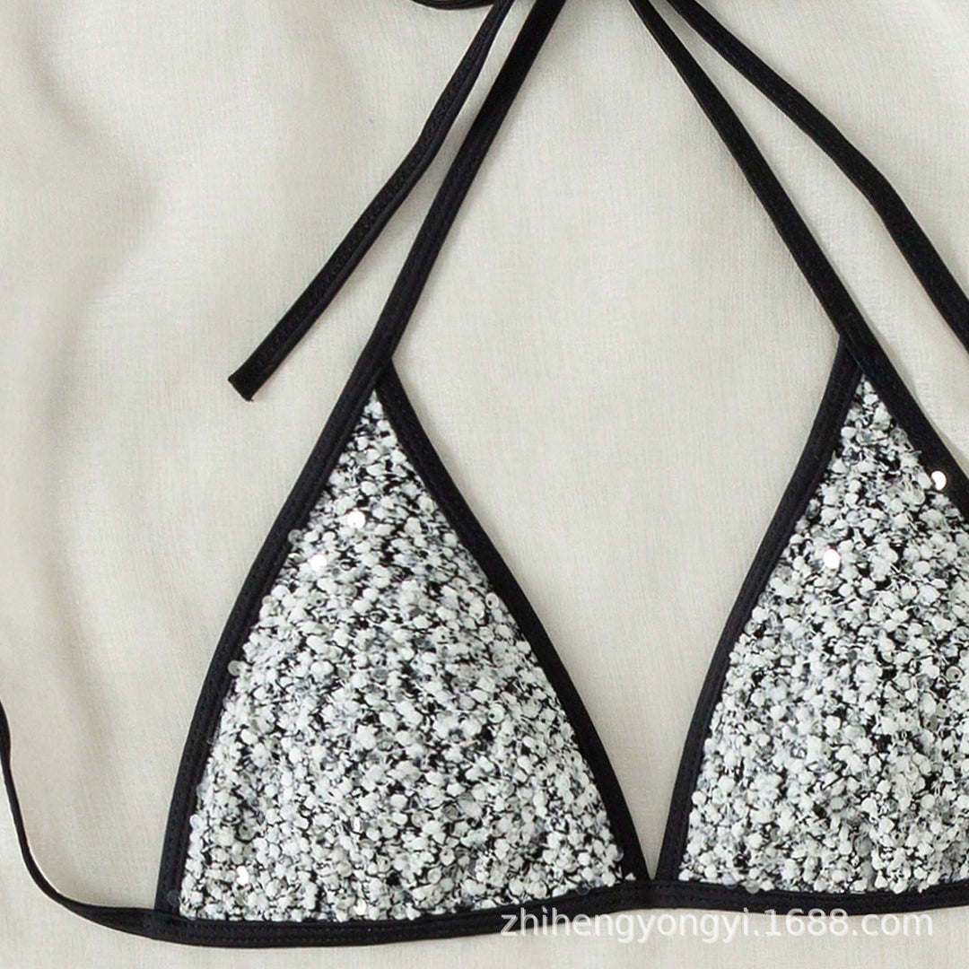 Women's Triangle Bikini with Sparkling Detail Mune Fashion