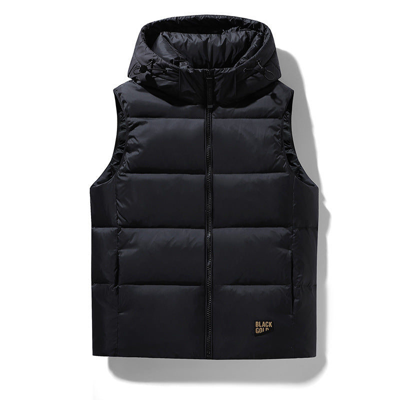 Men's sleeveless quilted thermal vest with hood and water-repellent surface Mune Fashion