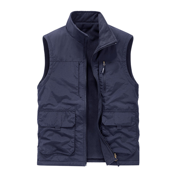 Men's utility fleece vest with wind-resistant nylon outer layer Mune Fashion