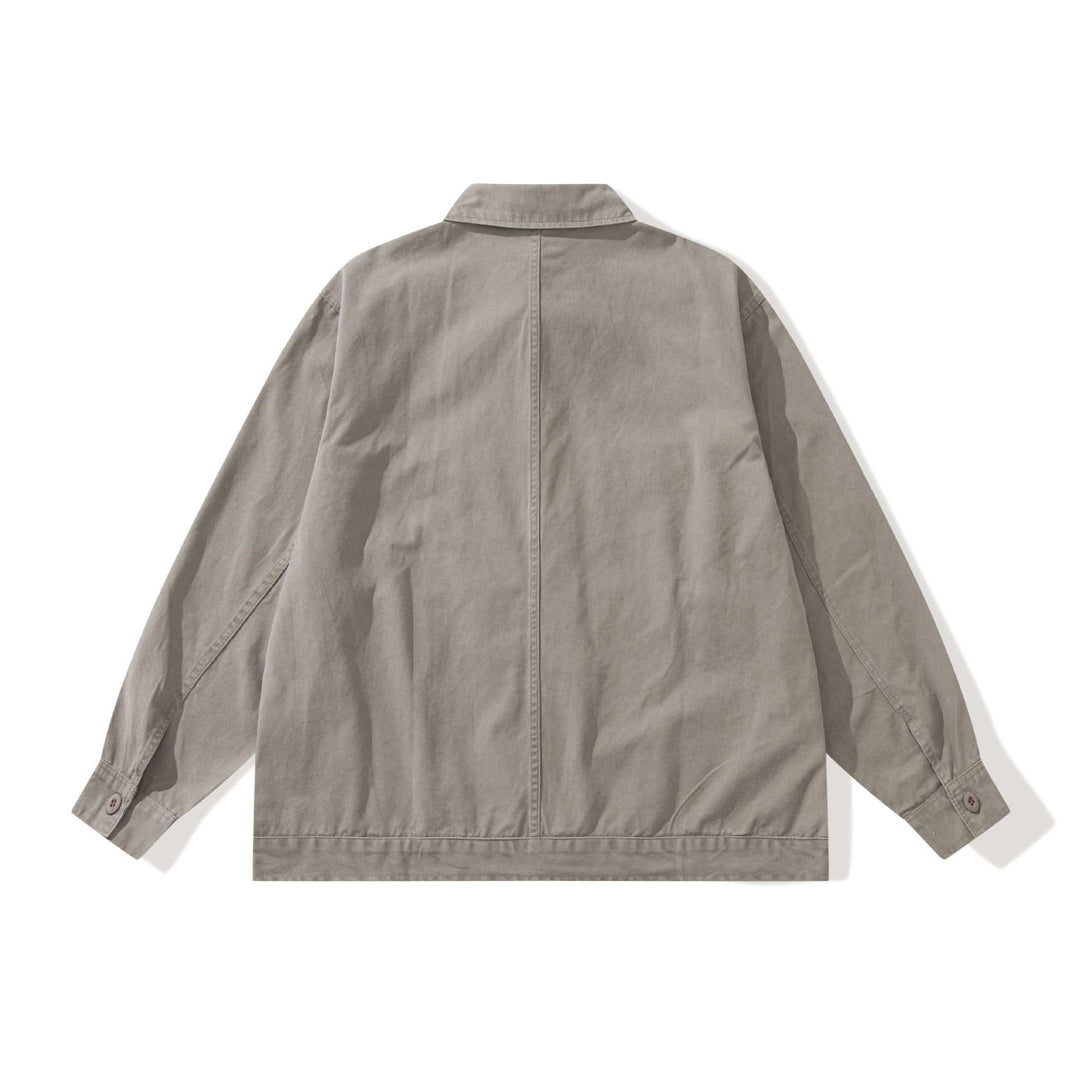Men's Boxy Canvas Utility Blouson Jacket with Large Flap Pockets Mune Fashion
