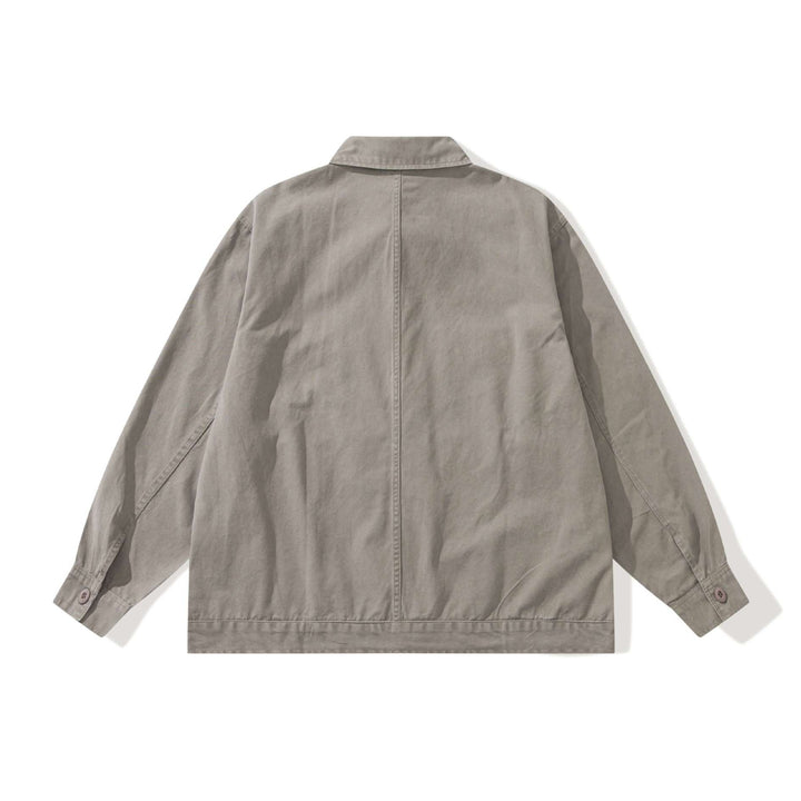 Men's Boxy Canvas Utility Blouson Jacket with Large Flap Pockets Mune Fashion