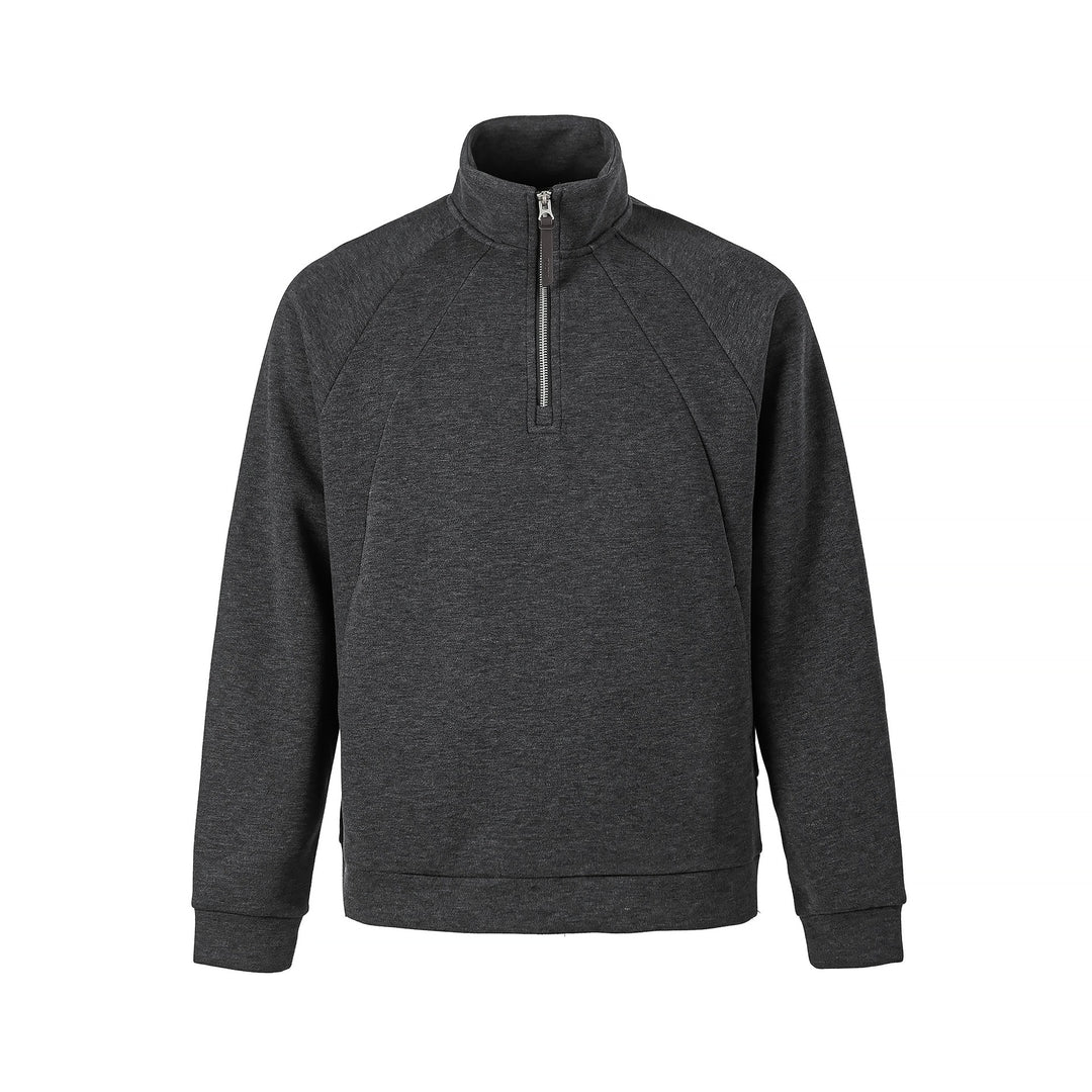 Unisex Half-Zip Oversize Sweatshirt with Stand Collar and Raglan Sleeves Mune Fashion