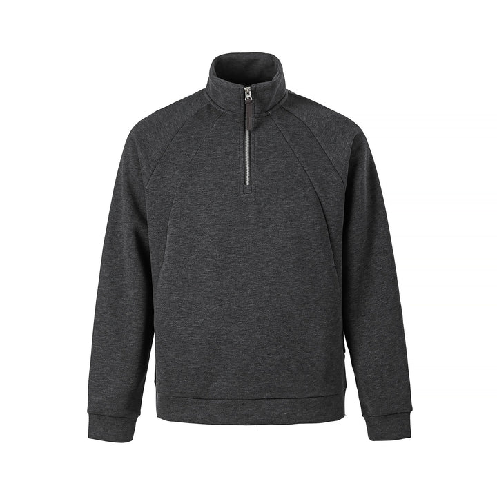 Unisex Half-Zip Oversize Sweatshirt with Stand Collar and Raglan Sleeves Mune Fashion