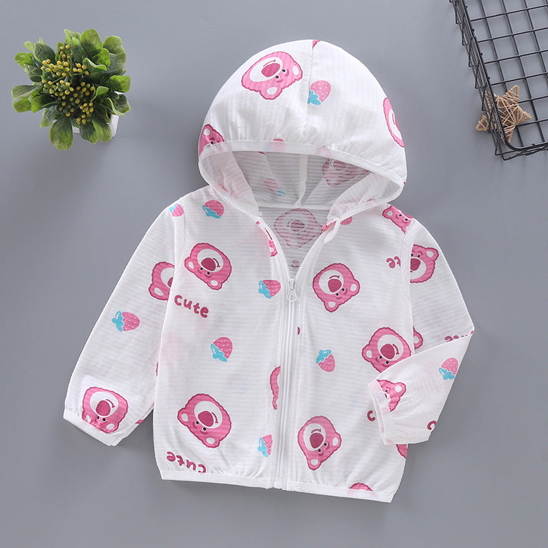 Unisex lightweight hoodie for toddlers with cute animal print and zipper Mune Fashion