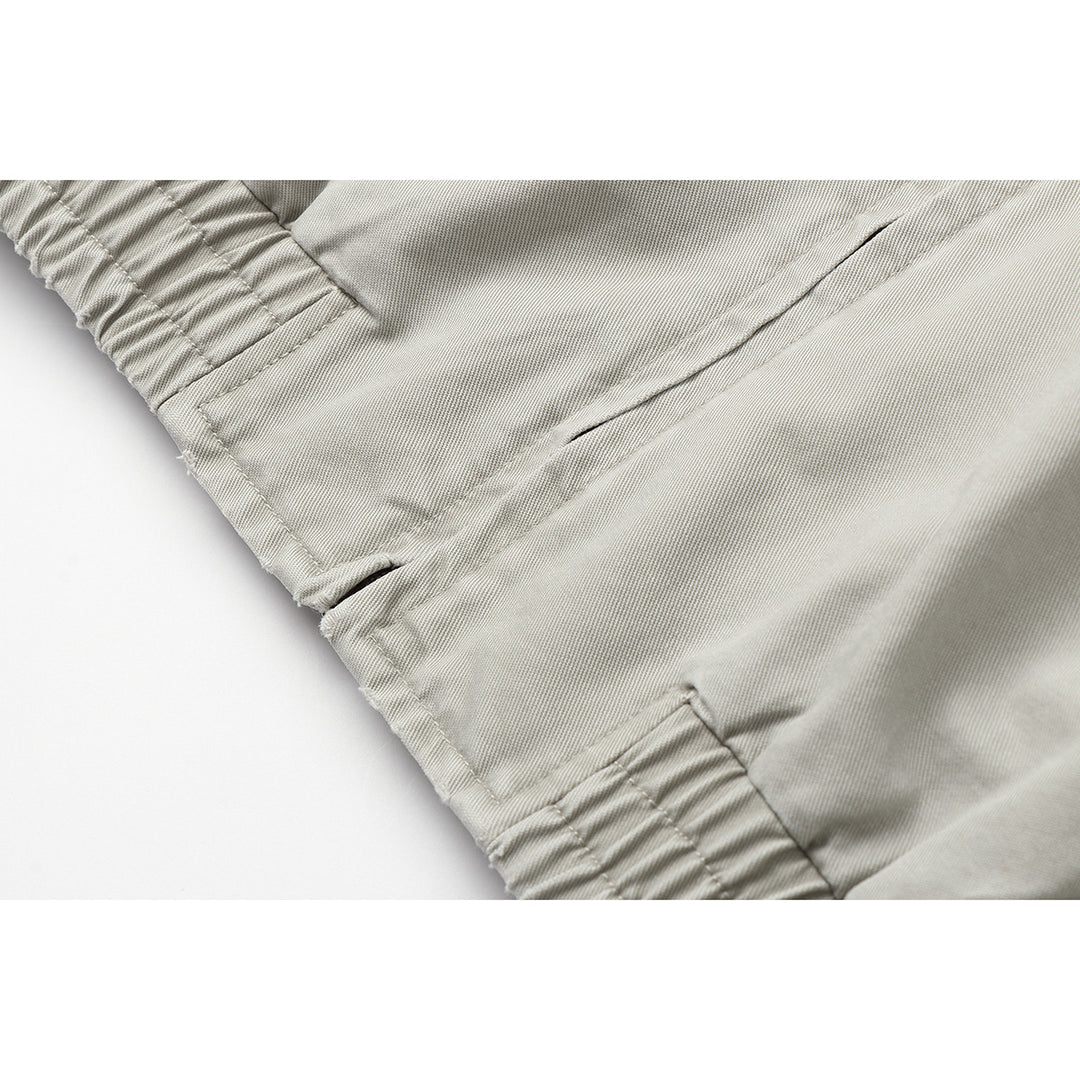 Men's short jacket in boxy cut made of canvas with diagonal zip pockets and elastic hem Mune Fashion